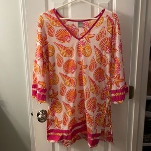 Orange and pink seashell tunic